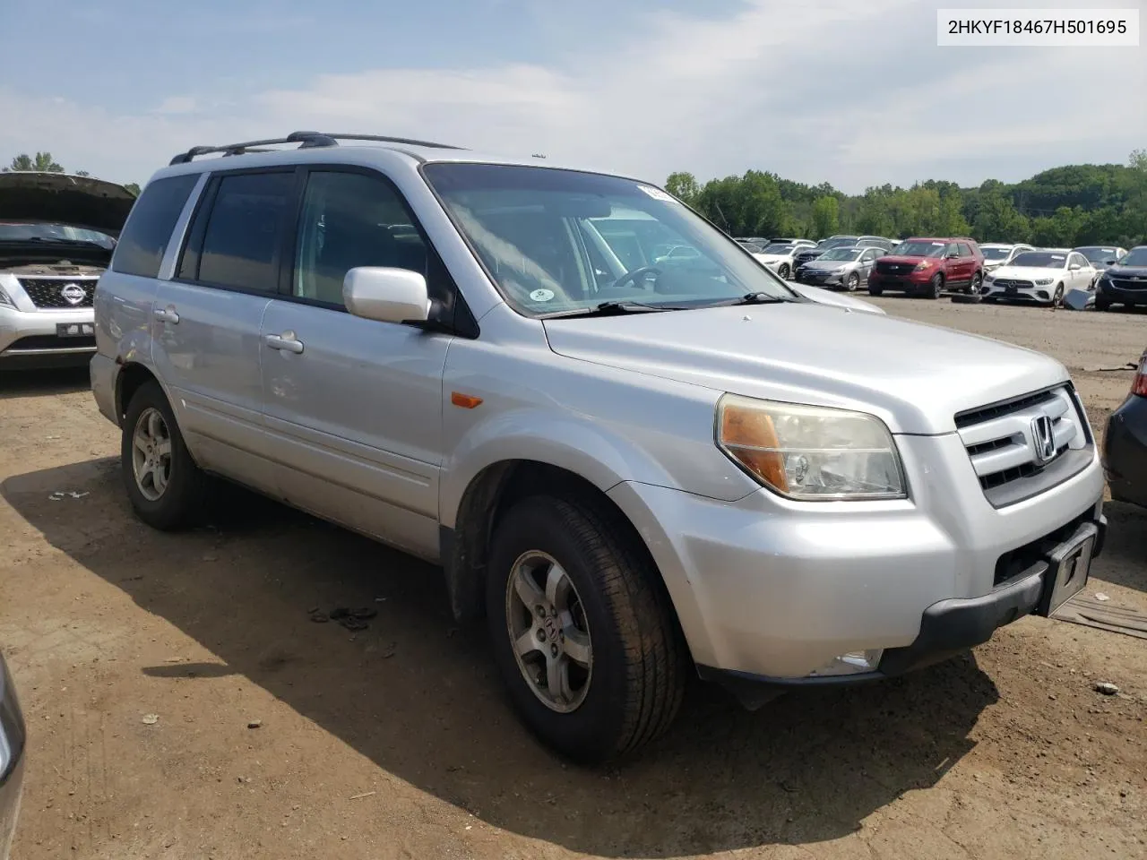 2007 Honda Pilot Ex VIN: 2HKYF18467H501695 Lot: 60850814