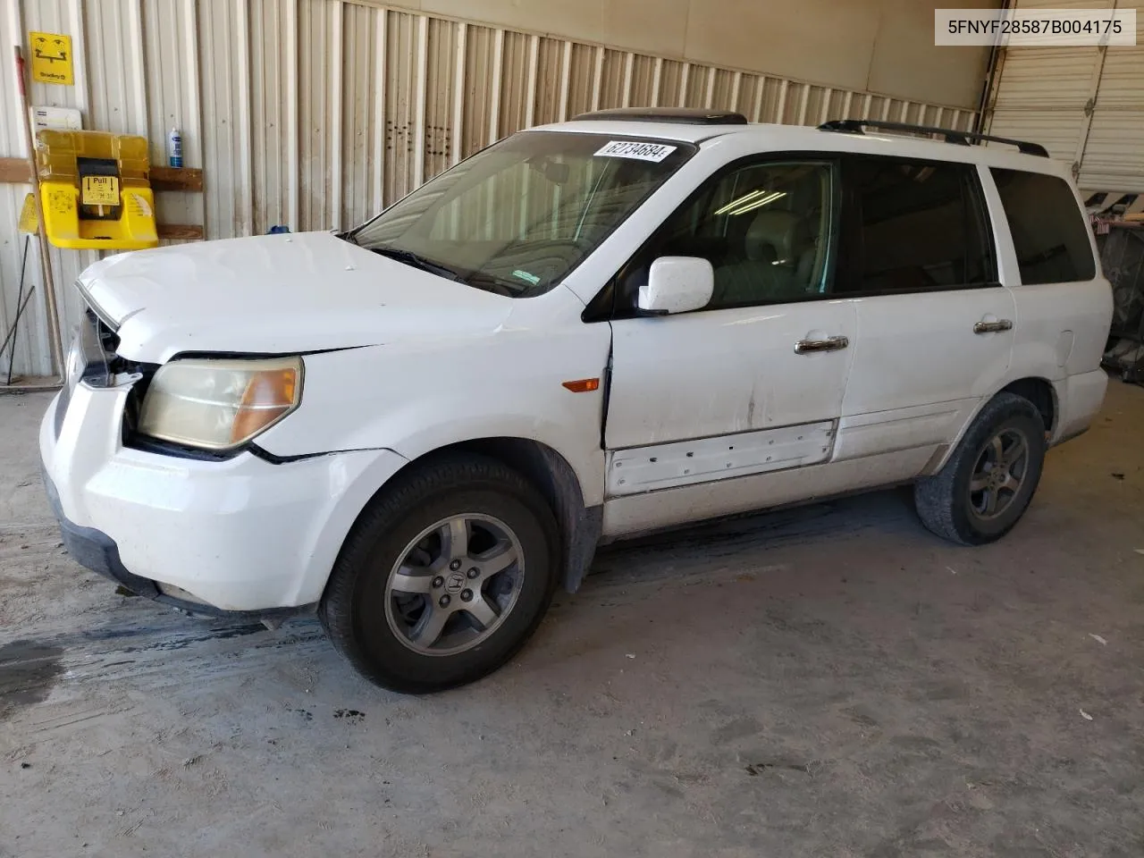 5FNYF28587B004175 2007 Honda Pilot Exl