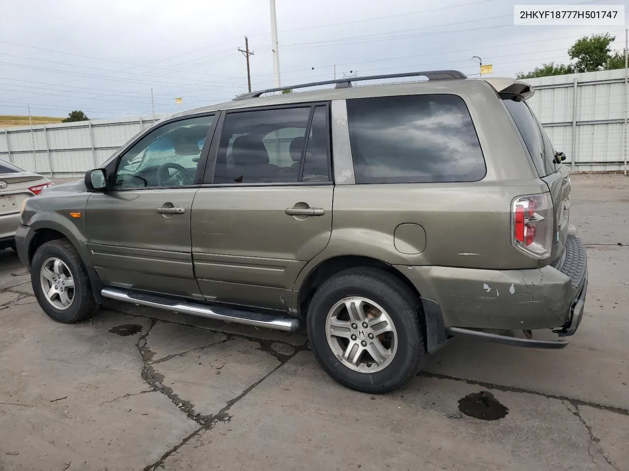 2007 Honda Pilot Exl VIN: 2HKYF18777H501747 Lot: 66067054