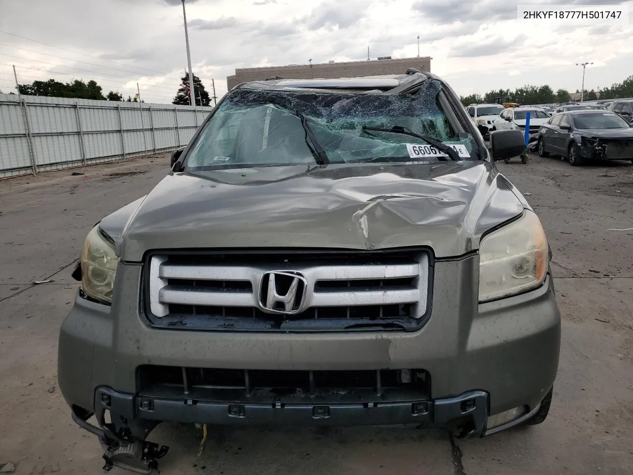 2007 Honda Pilot Exl VIN: 2HKYF18777H501747 Lot: 66067054