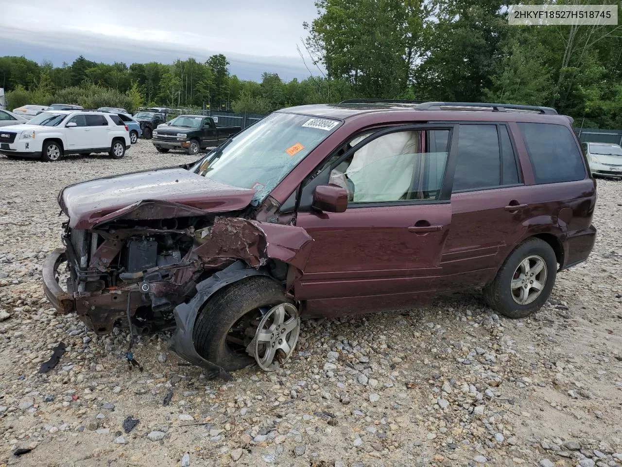 2007 Honda Pilot Exl VIN: 2HKYF18527H518745 Lot: 68038904