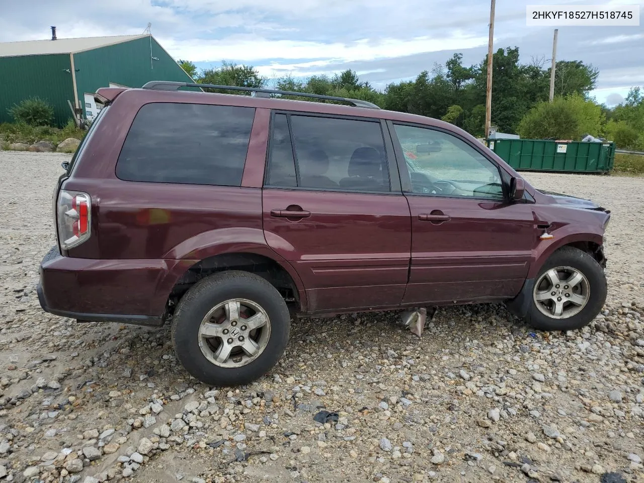 2007 Honda Pilot Exl VIN: 2HKYF18527H518745 Lot: 68038904