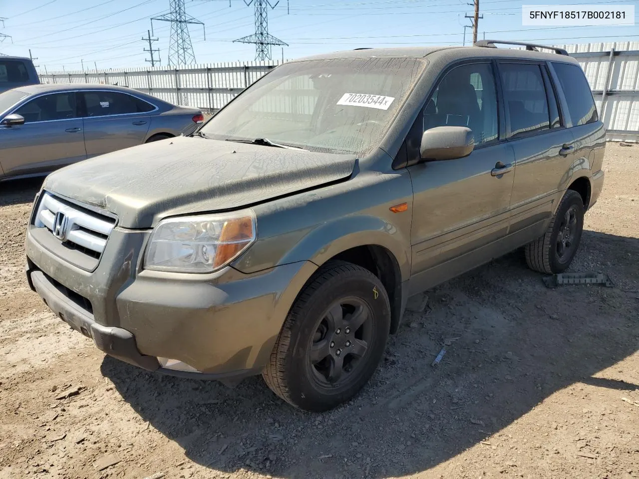 2007 Honda Pilot Exl VIN: 5FNYF18517B002181 Lot: 70203544