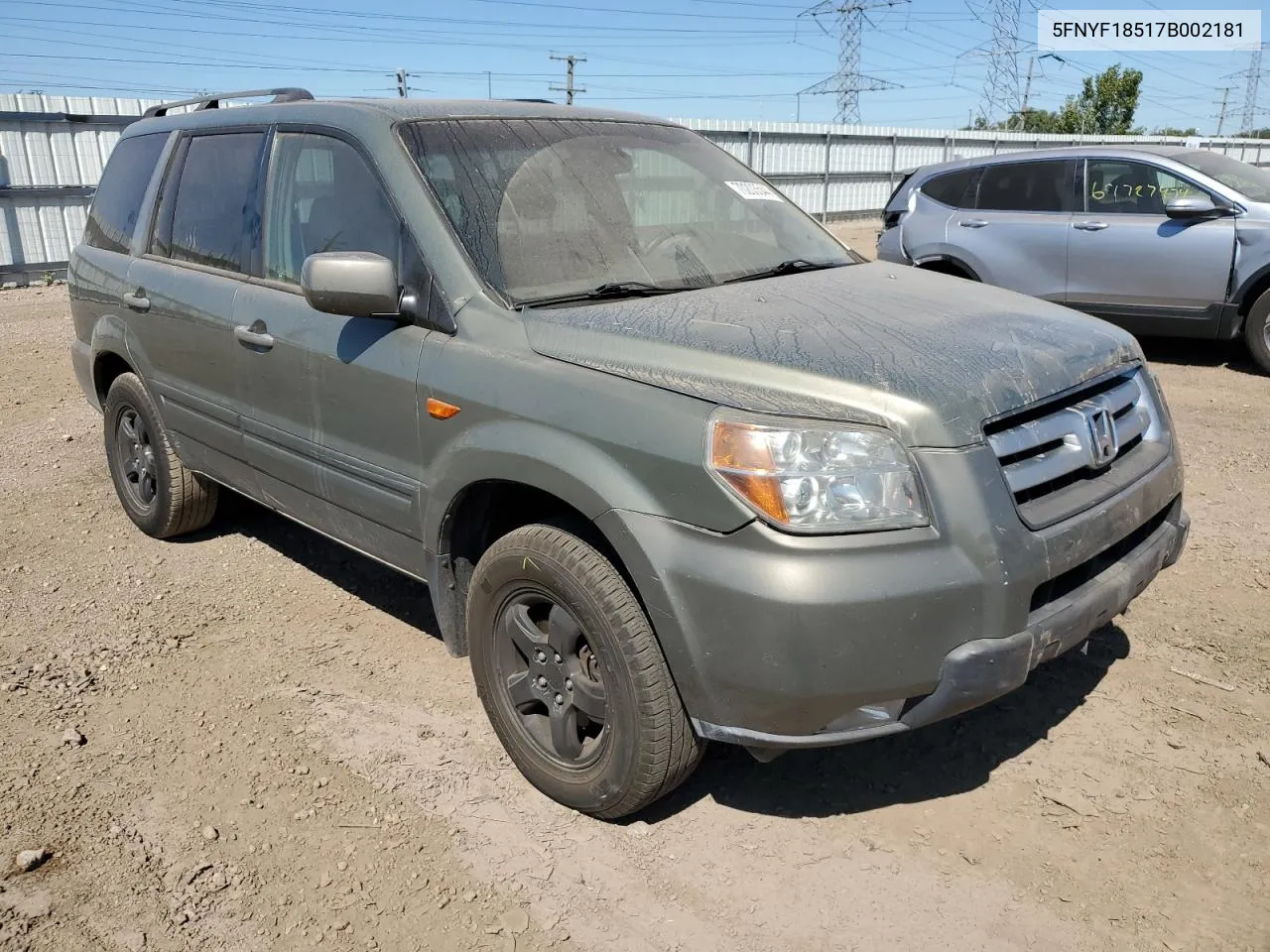 2007 Honda Pilot Exl VIN: 5FNYF18517B002181 Lot: 70203544