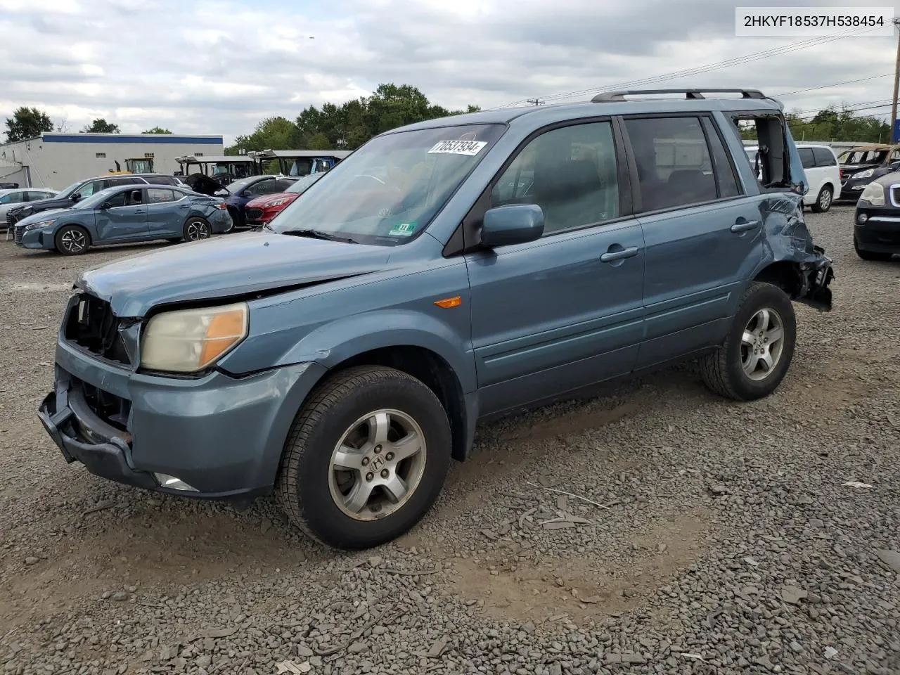 2007 Honda Pilot Exl VIN: 2HKYF18537H538454 Lot: 70537934