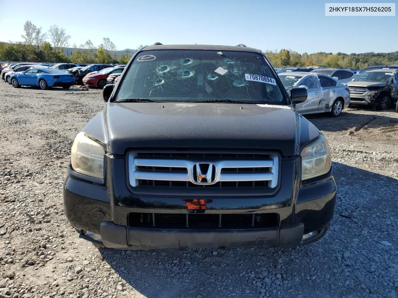 2007 Honda Pilot Exl VIN: 2HKYF185X7H526205 Lot: 70870894