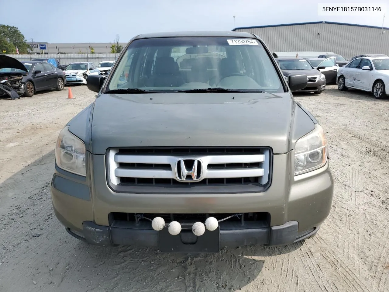 2007 Honda Pilot Lx VIN: 5FNYF18157B031146 Lot: 71250264