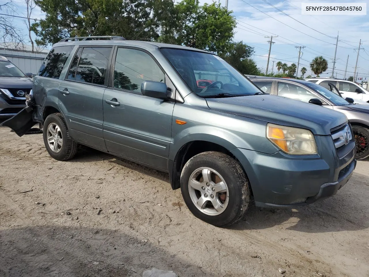 2007 Honda Pilot Exl VIN: 5FNYF28547B045760 Lot: 71548164