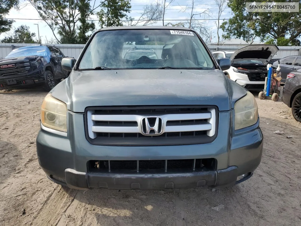 2007 Honda Pilot Exl VIN: 5FNYF28547B045760 Lot: 71548164