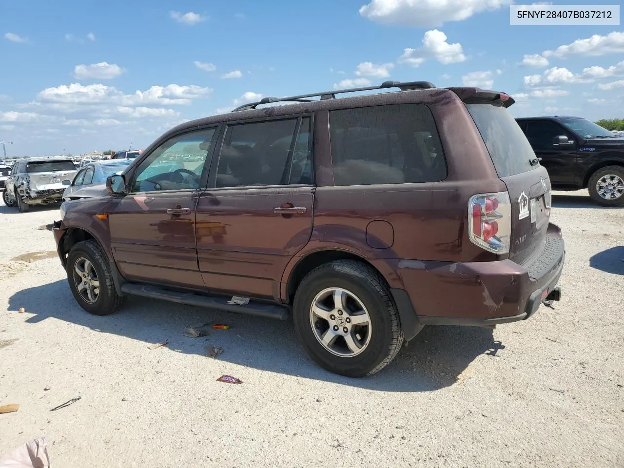 2007 Honda Pilot Ex VIN: 5FNYF28407B037212 Lot: 72024214