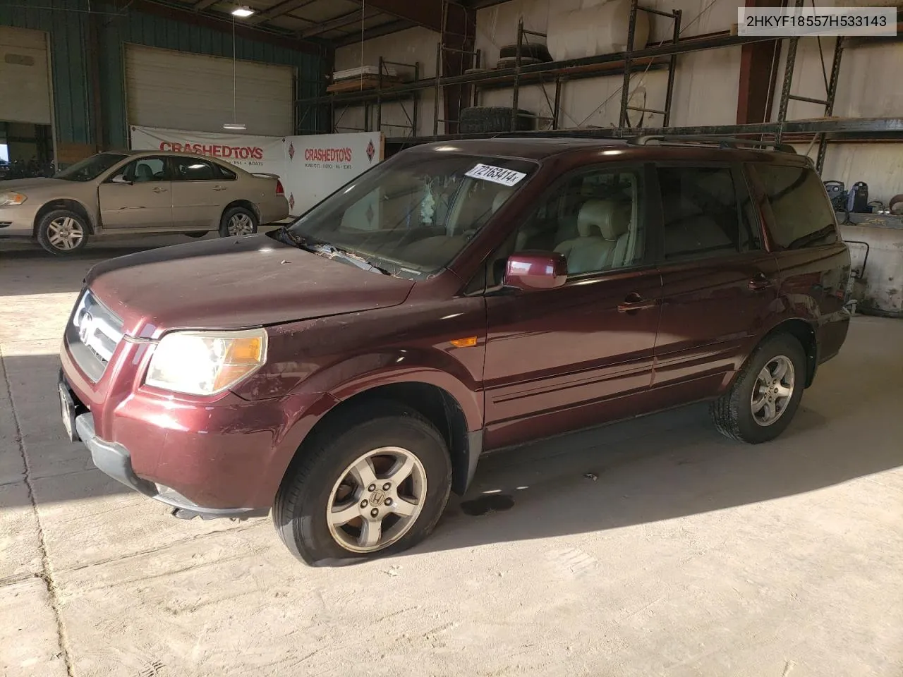 2007 Honda Pilot Exl VIN: 2HKYF18557H533143 Lot: 72163414