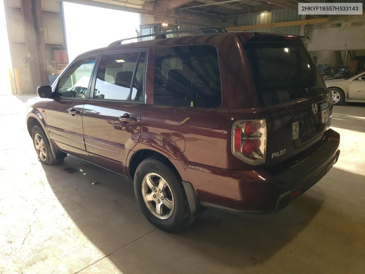 2007 Honda Pilot Exl VIN: 2HKYF18557H533143 Lot: 72163414