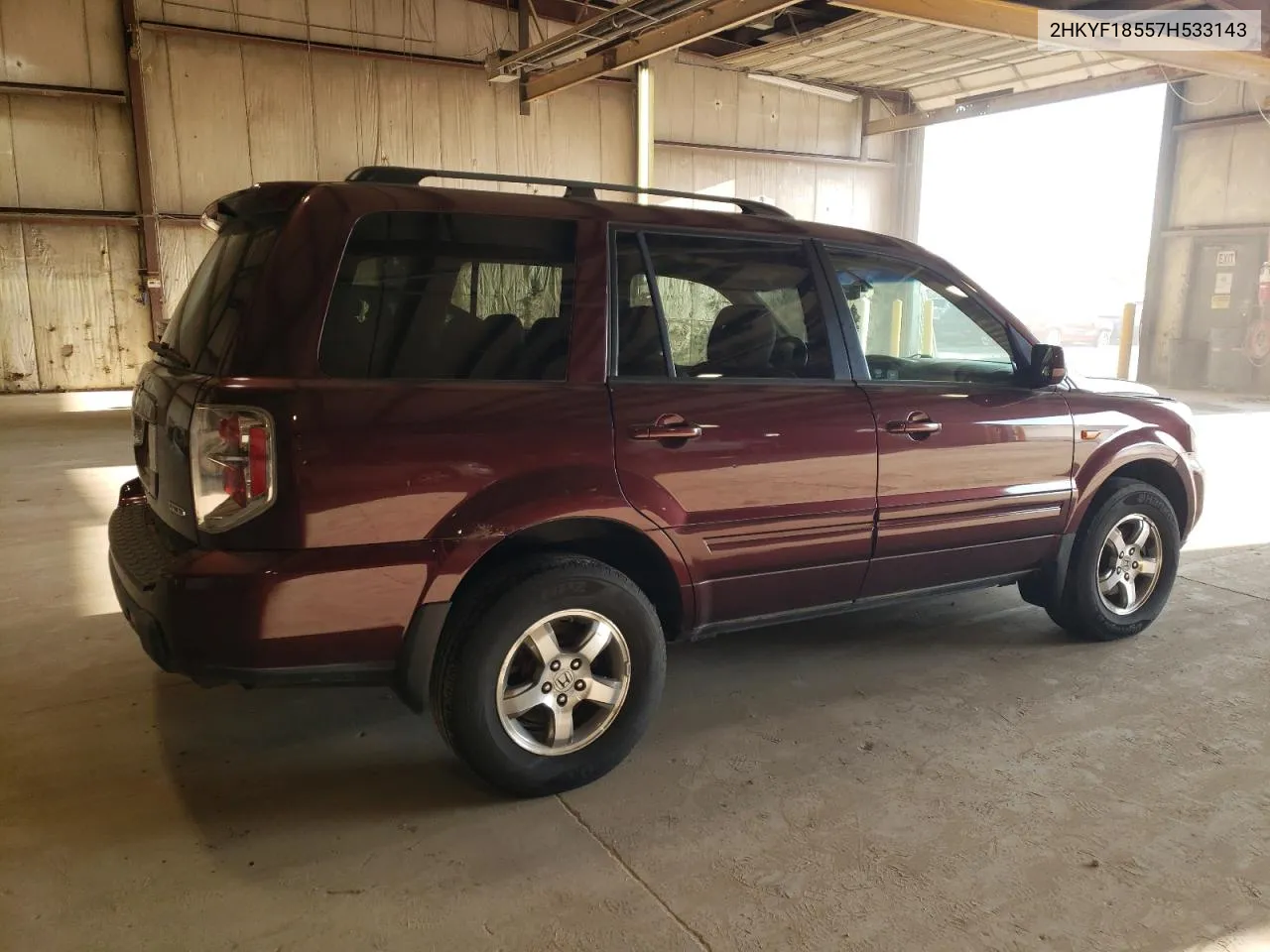 2007 Honda Pilot Exl VIN: 2HKYF18557H533143 Lot: 72163414