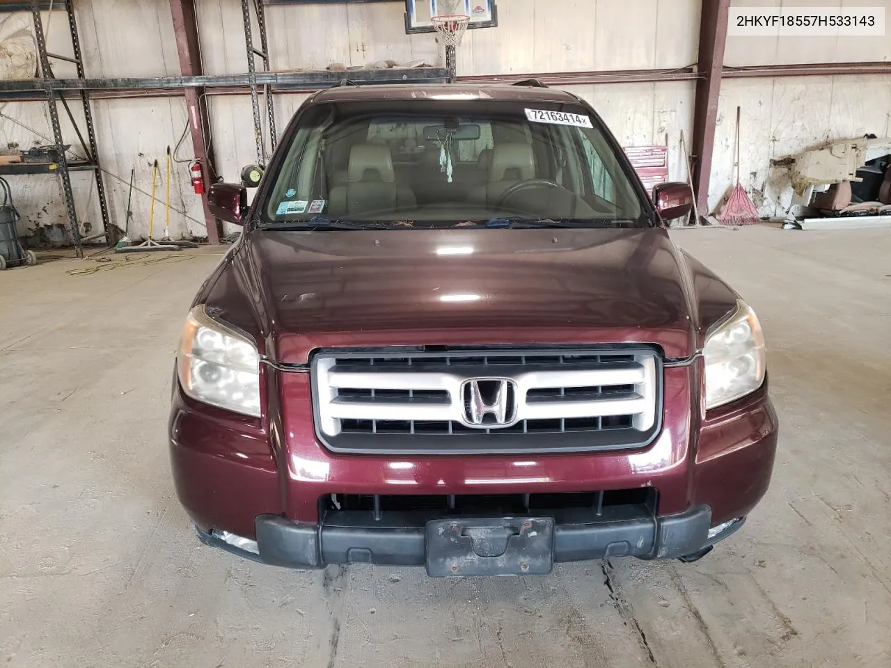 2007 Honda Pilot Exl VIN: 2HKYF18557H533143 Lot: 72163414