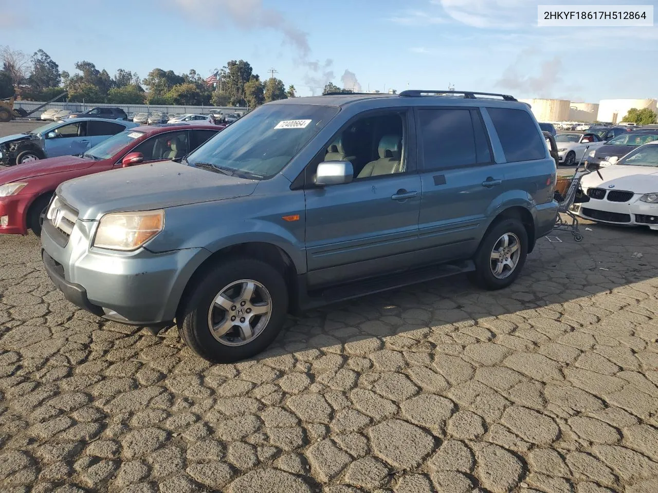 2007 Honda Pilot Exl VIN: 2HKYF18617H512864 Lot: 72400664