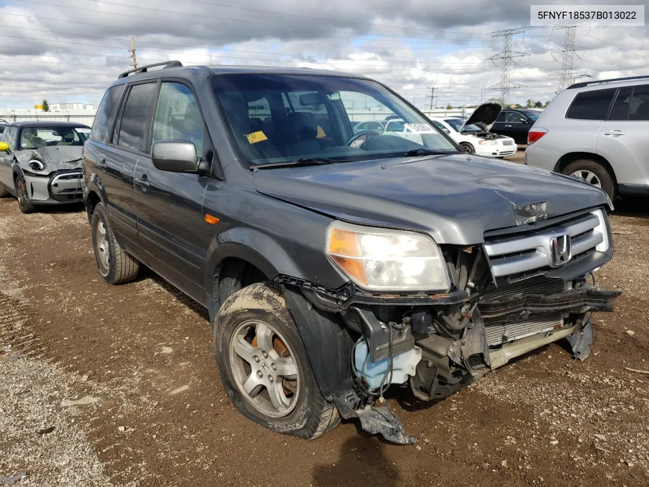 2007 Honda Pilot Exl VIN: 5FNYF18537B013022 Lot: 72450894