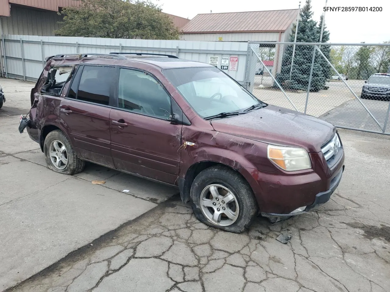 2007 Honda Pilot Exl VIN: 5FNYF28597B014200 Lot: 72793284