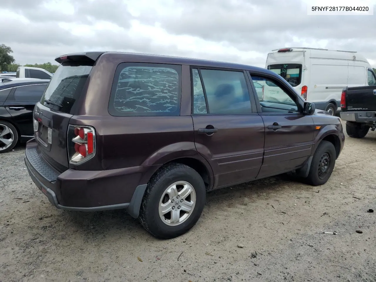 2007 Honda Pilot Lx VIN: 5FNYF28177B044020 Lot: 74107504