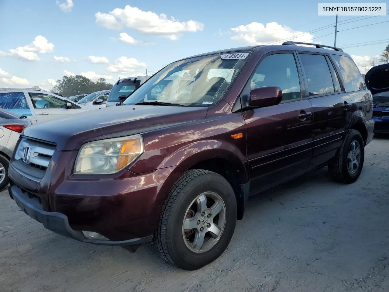 5FNYF18557B025222 2007 Honda Pilot Exl