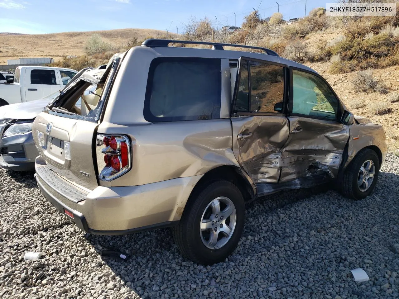 2007 Honda Pilot Exl VIN: 2HKYF18577H517896 Lot: 75280054