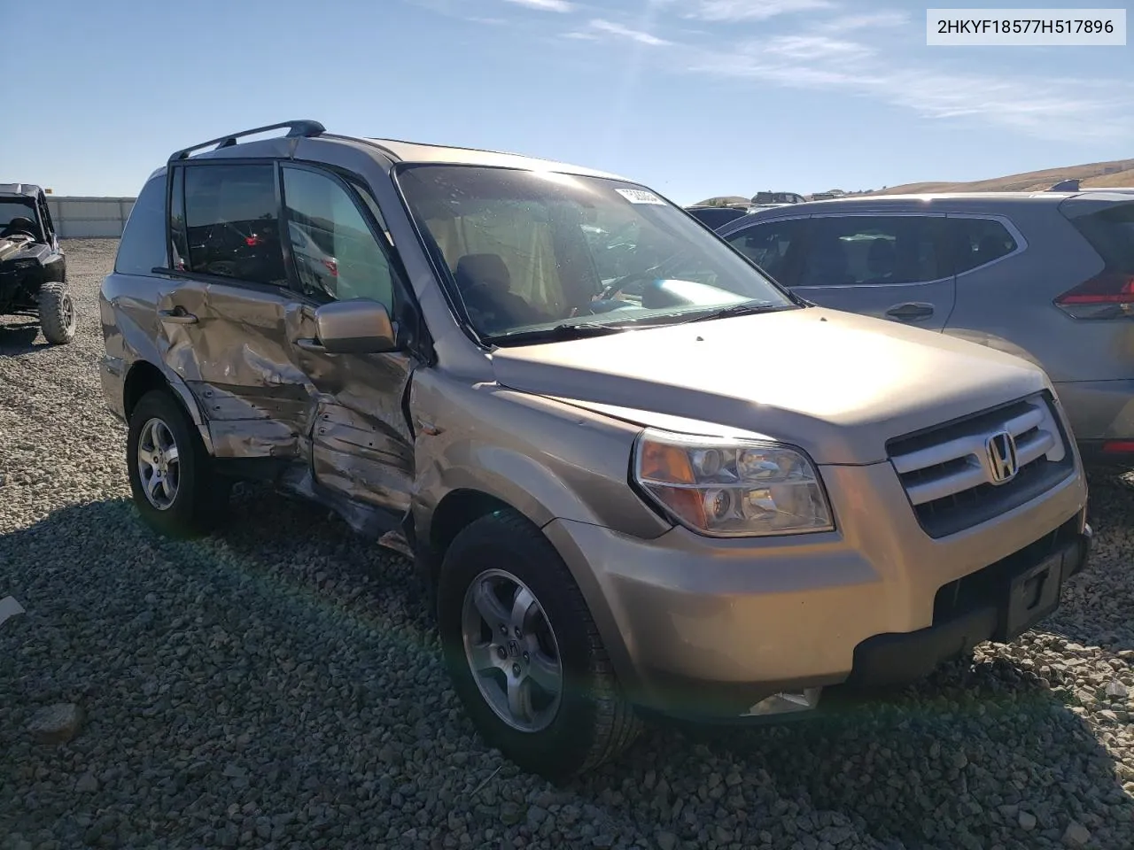 2007 Honda Pilot Exl VIN: 2HKYF18577H517896 Lot: 75280054