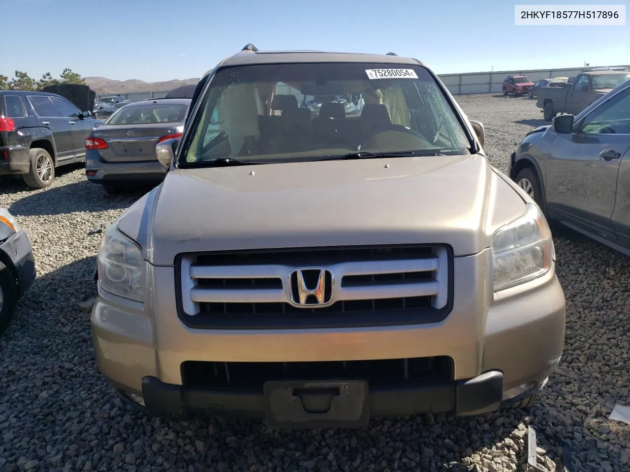 2007 Honda Pilot Exl VIN: 2HKYF18577H517896 Lot: 75280054