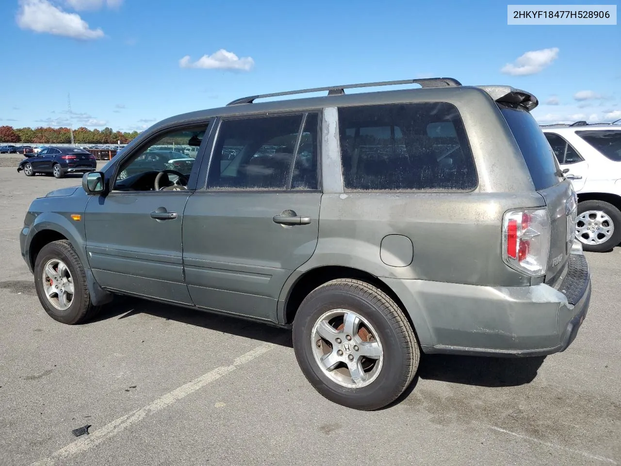 2007 Honda Pilot Ex VIN: 2HKYF18477H528906 Lot: 76178984