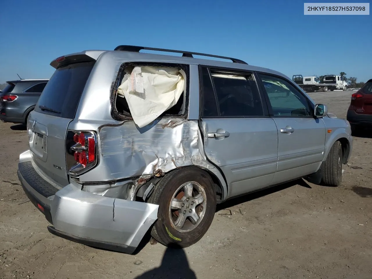 2007 Honda Pilot Exl VIN: 2HKYF18527H537098 Lot: 76275304