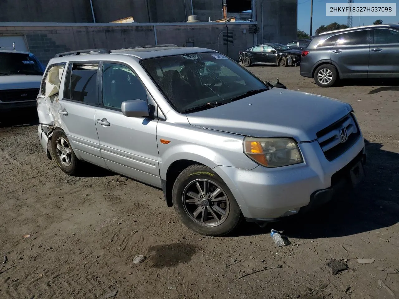 2007 Honda Pilot Exl VIN: 2HKYF18527H537098 Lot: 76275304