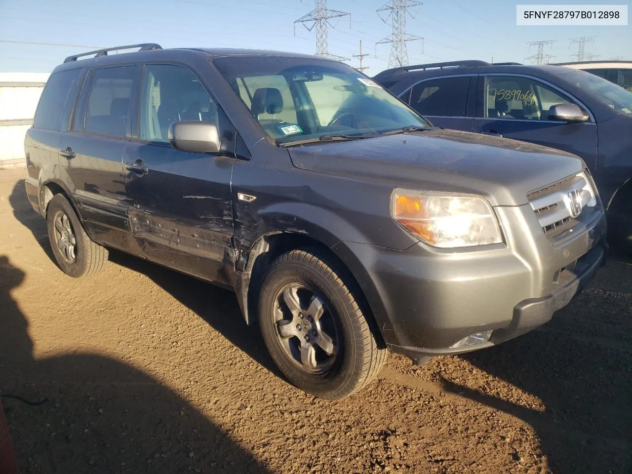 2007 Honda Pilot Exl VIN: 5FNYF28797B012898 Lot: 76373884