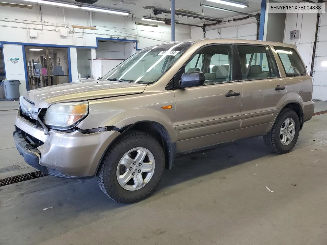 2007 Honda Pilot Lx VIN: 5FNYF181X7B004833 Lot: 76519254