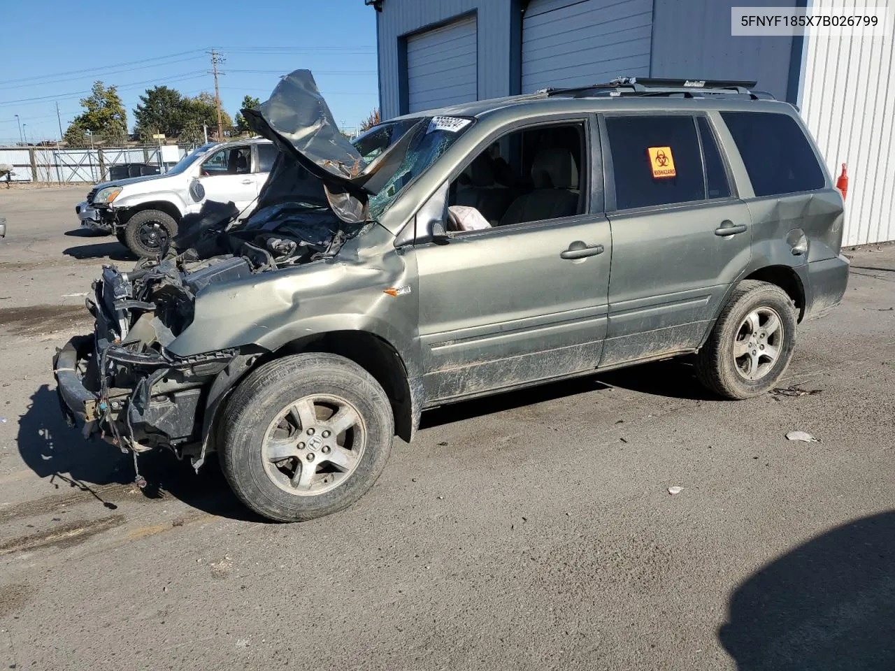 2007 Honda Pilot Exl VIN: 5FNYF185X7B026799 Lot: 76596624