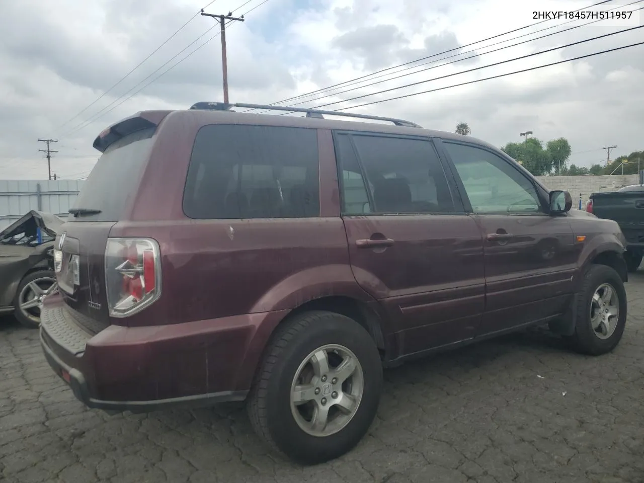 2007 Honda Pilot Ex VIN: 2HKYF18457H511957 Lot: 76767884