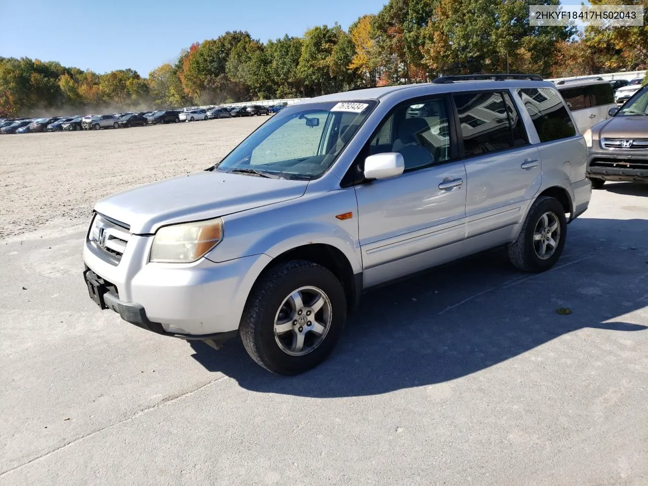 2007 Honda Pilot Ex VIN: 2HKYF18417H502043 Lot: 76793434