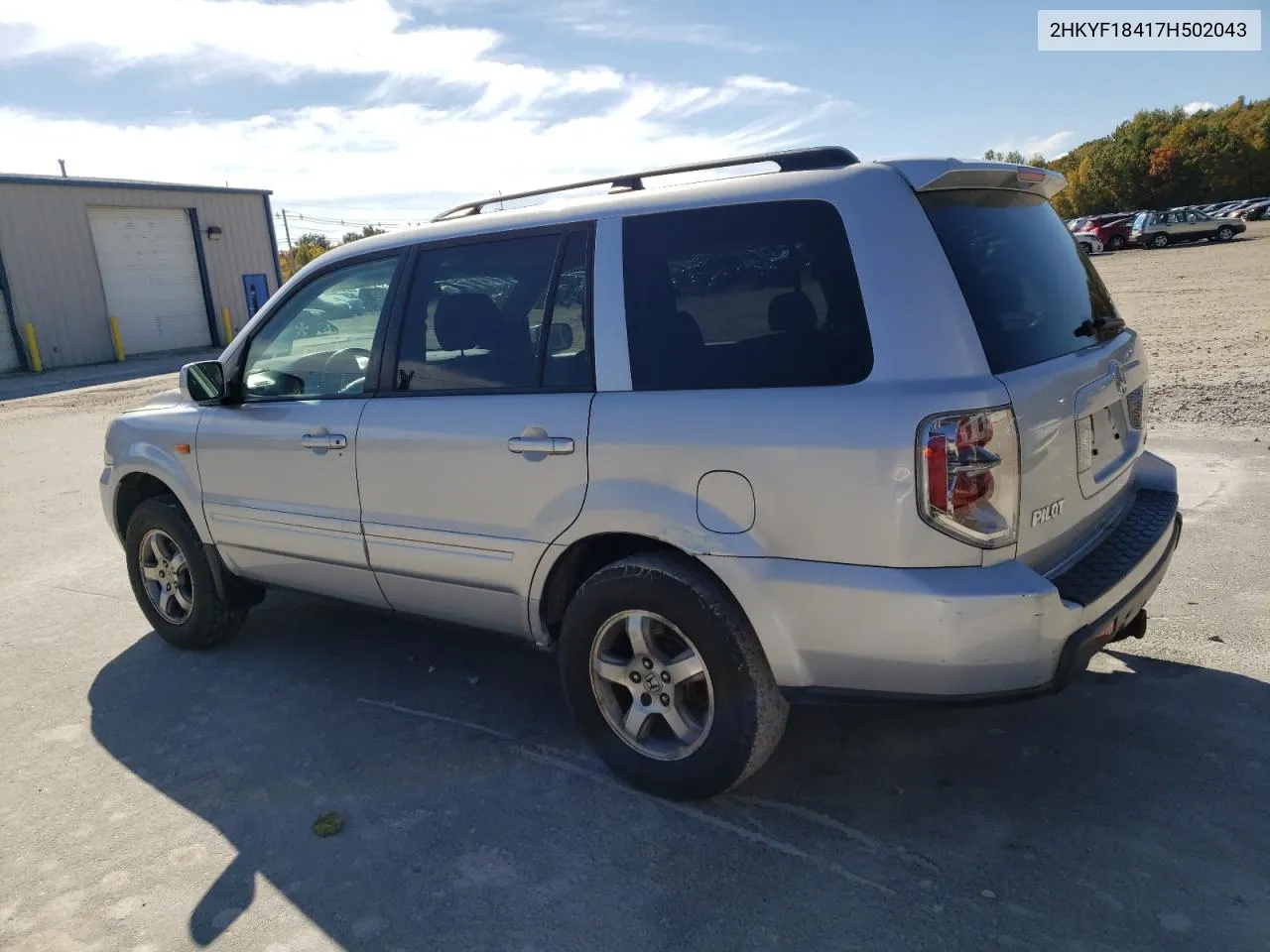 2007 Honda Pilot Ex VIN: 2HKYF18417H502043 Lot: 76793434