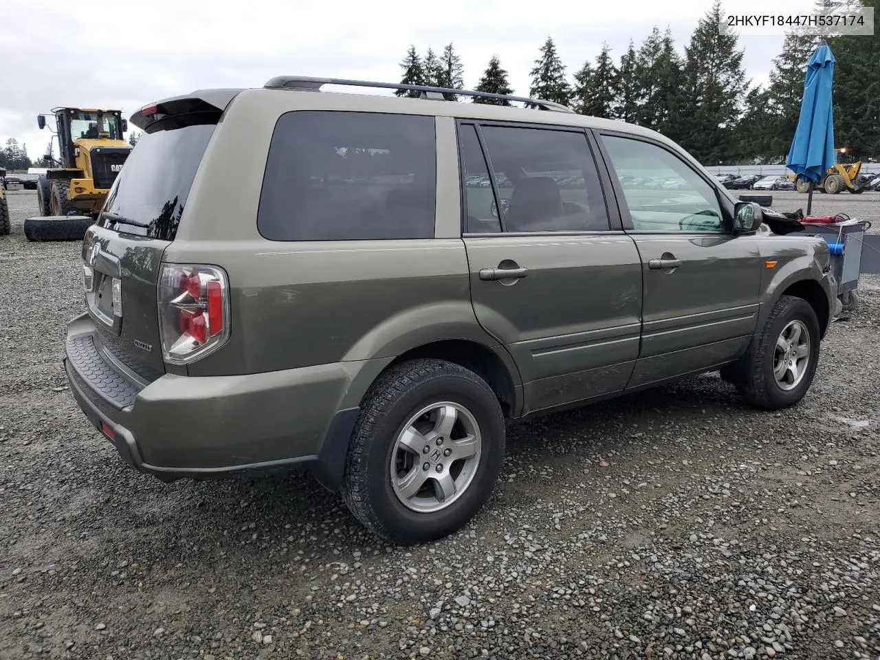 2007 Honda Pilot Ex VIN: 2HKYF18447H537174 Lot: 76795524