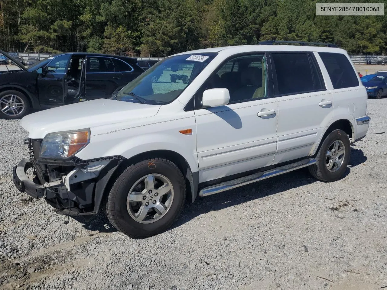 2007 Honda Pilot Exl VIN: 5FNYF28547B010068 Lot: 77133724