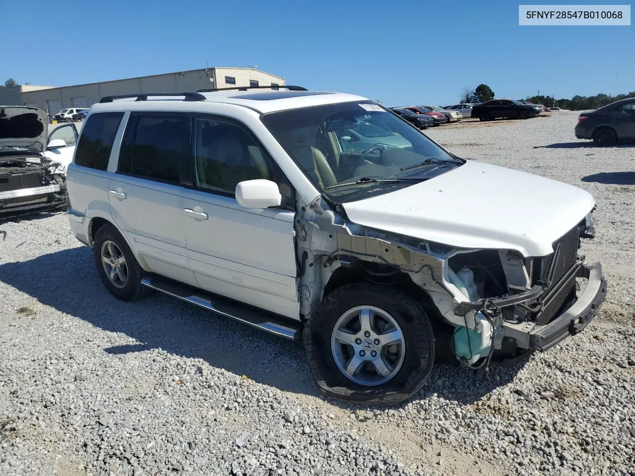 2007 Honda Pilot Exl VIN: 5FNYF28547B010068 Lot: 77133724