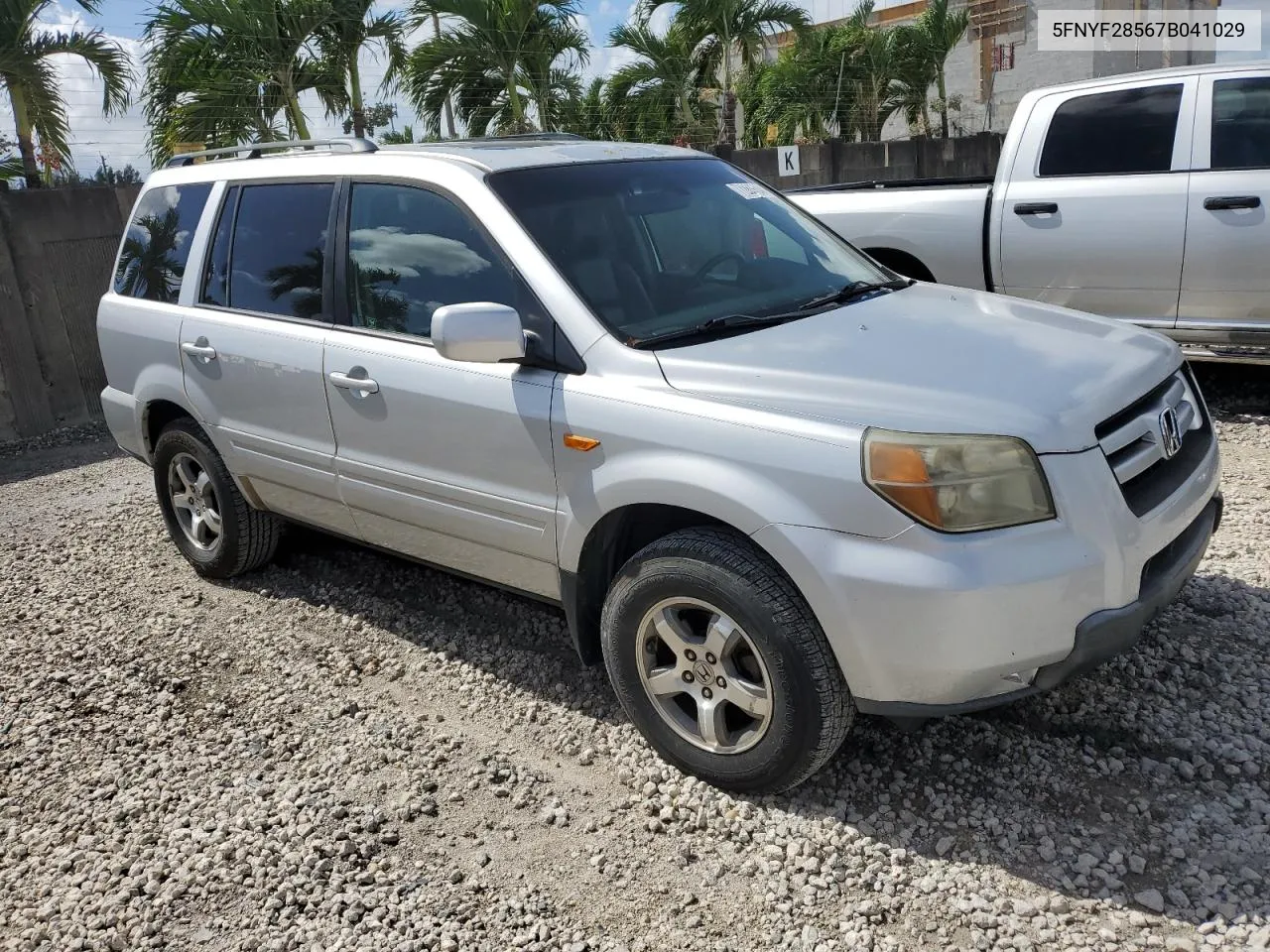 2007 Honda Pilot Exl VIN: 5FNYF28567B041029 Lot: 77283704