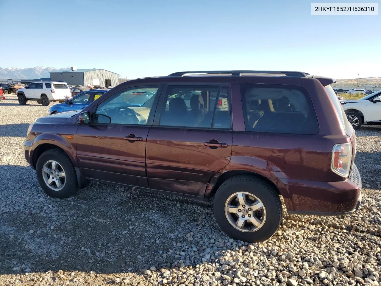 2007 Honda Pilot Exl VIN: 2HKYF18527H536310 Lot: 77396814