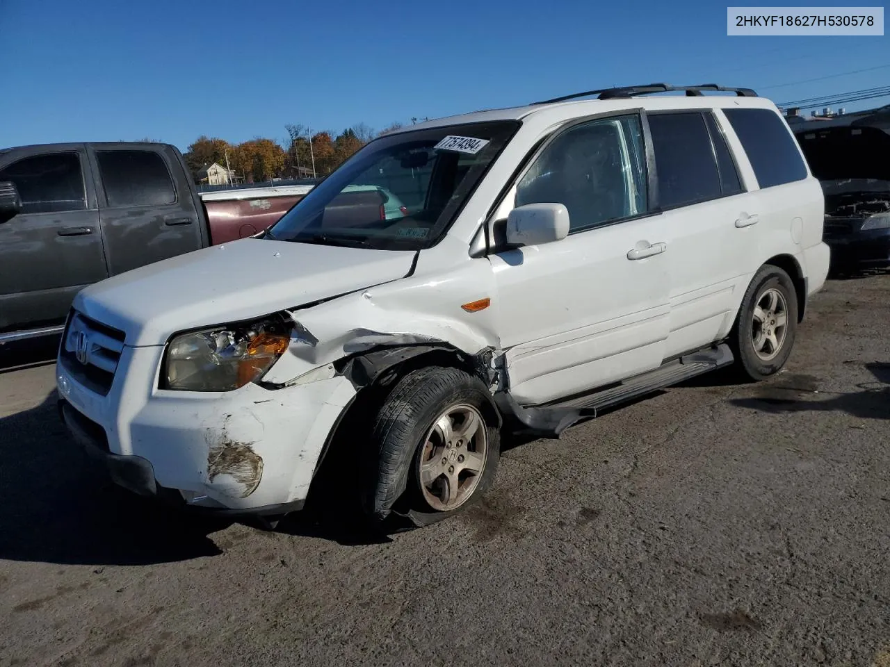 2007 Honda Pilot Exl VIN: 2HKYF18627H530578 Lot: 77574394