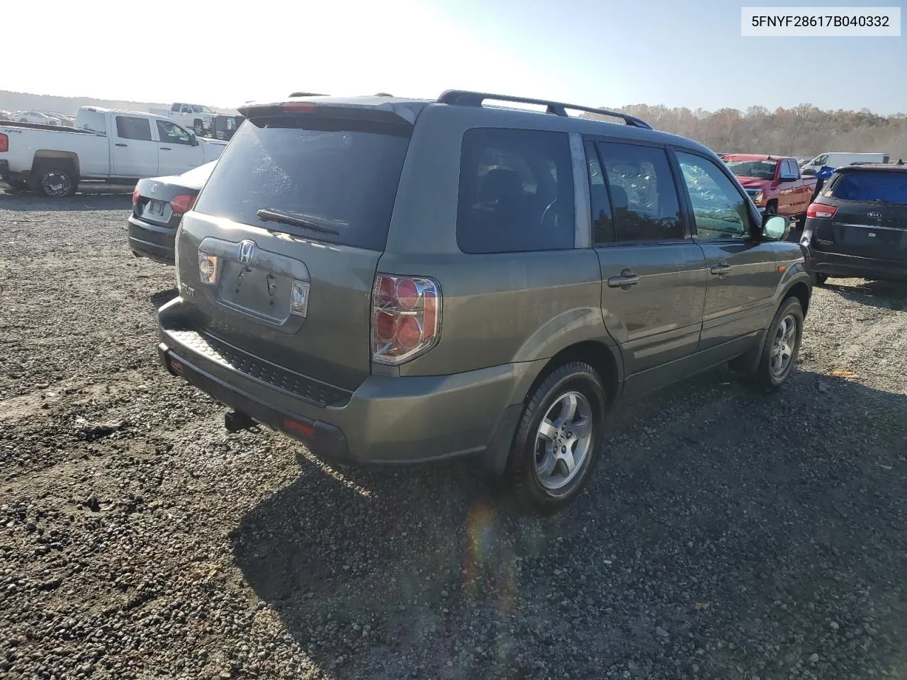 2007 Honda Pilot Exl VIN: 5FNYF28617B040332 Lot: 78312774