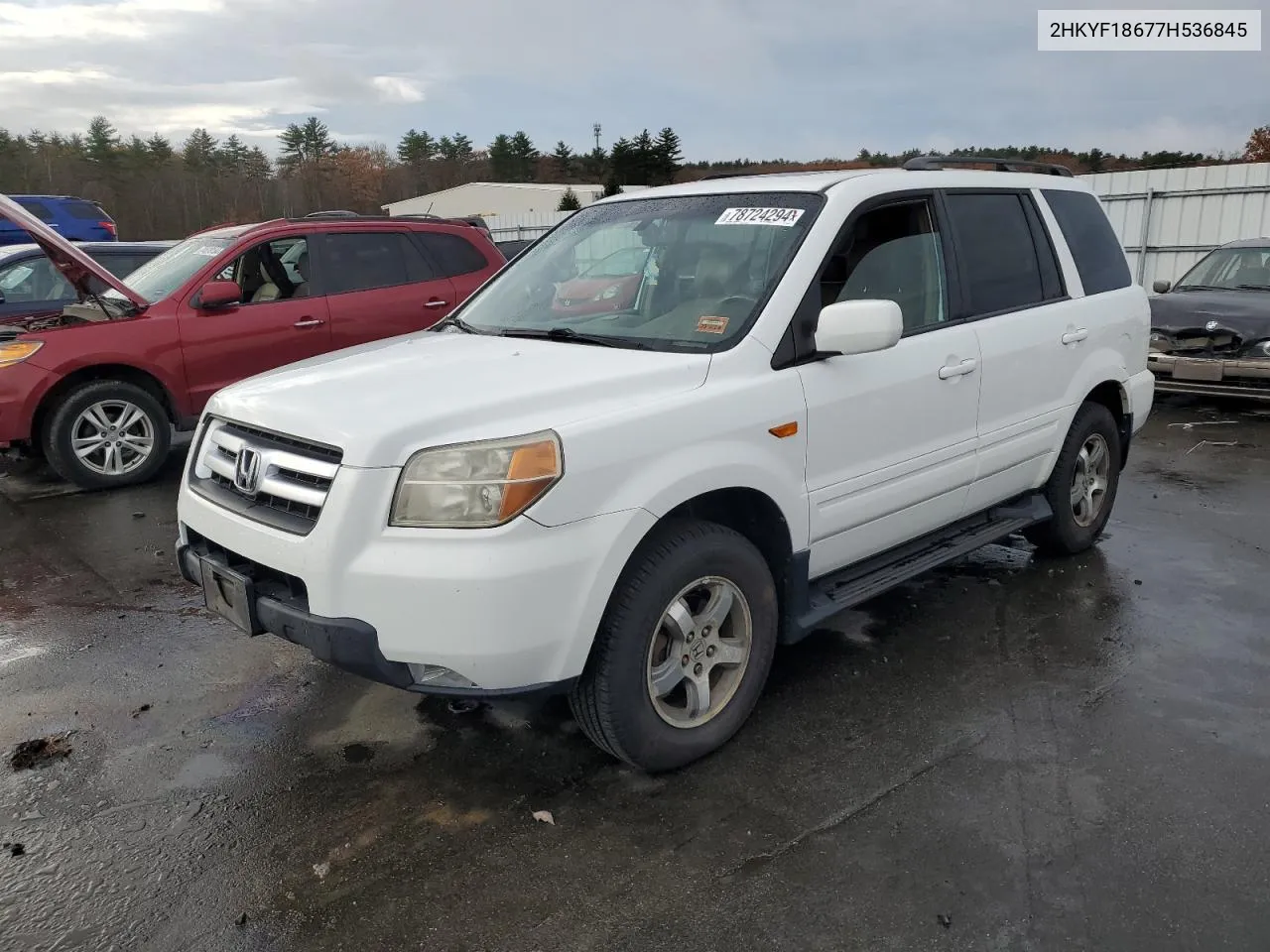 2007 Honda Pilot Exl VIN: 2HKYF18677H536845 Lot: 78724294