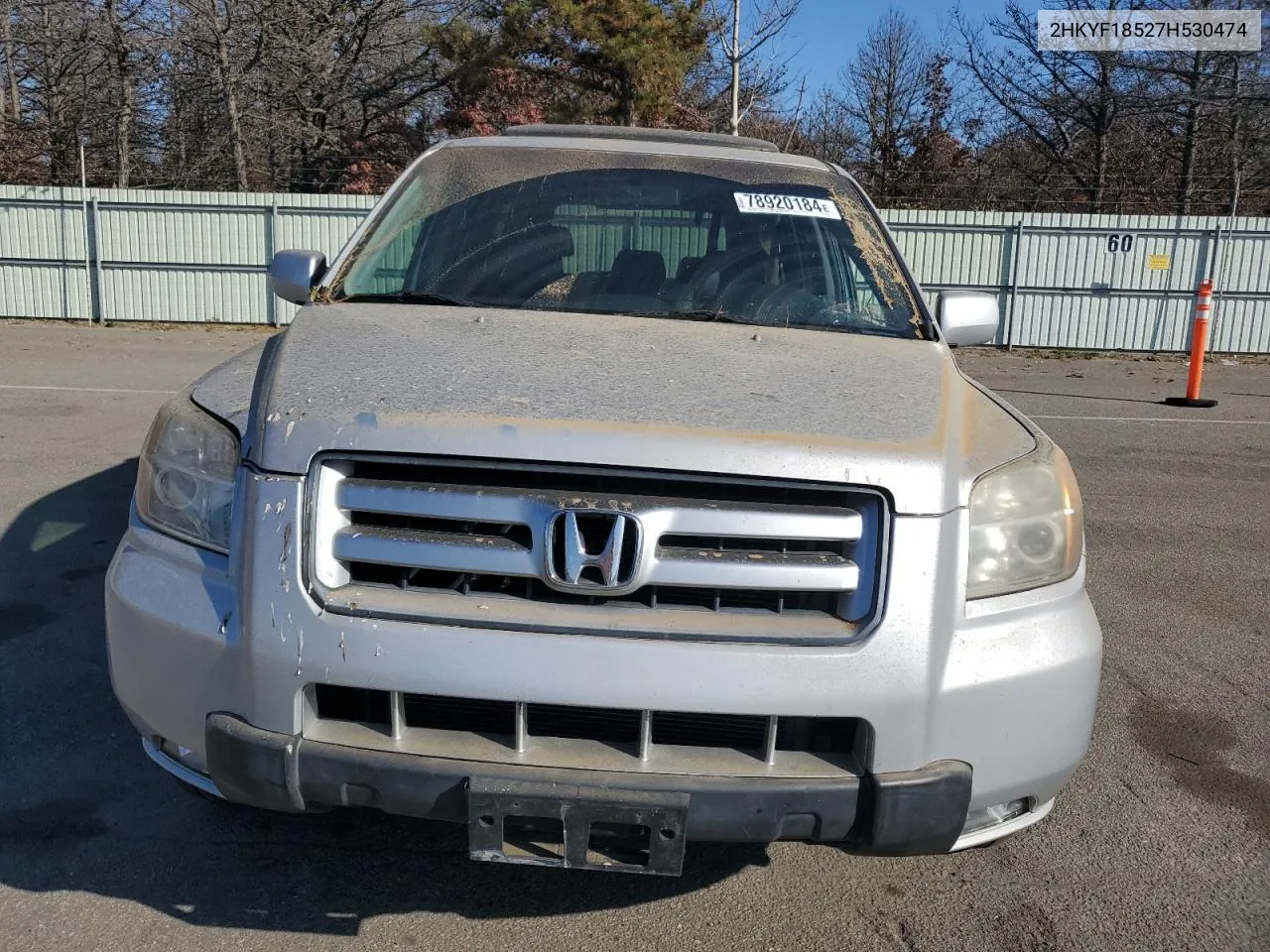 2007 Honda Pilot Exl VIN: 2HKYF18527H530474 Lot: 78920184