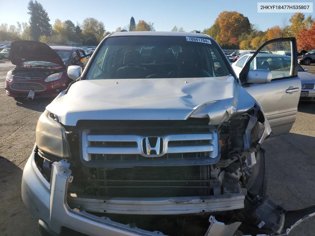 2007 Honda Pilot Ex VIN: 2HKYF18477H535807 Lot: 78941704