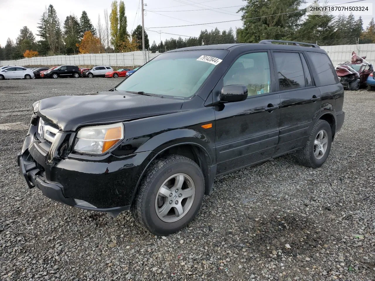 2007 Honda Pilot Exl VIN: 2HKYF18707H503324 Lot: 79142844