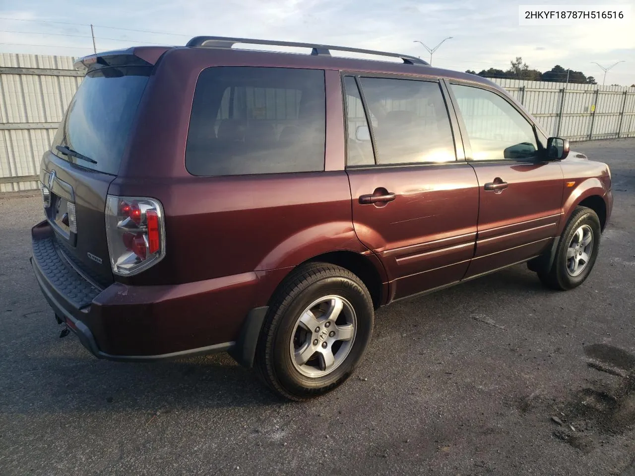 2007 Honda Pilot Exl VIN: 2HKYF18787H516516 Lot: 79260284