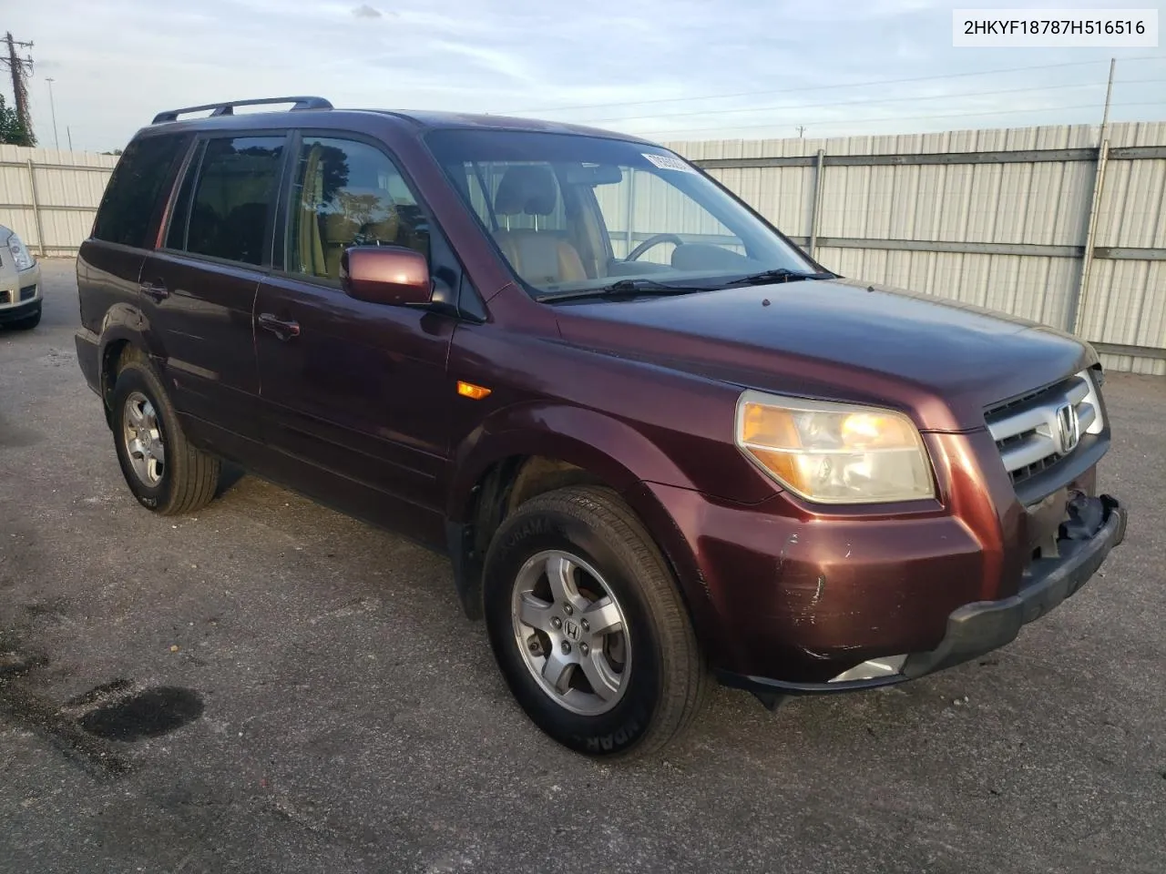 2007 Honda Pilot Exl VIN: 2HKYF18787H516516 Lot: 79260284