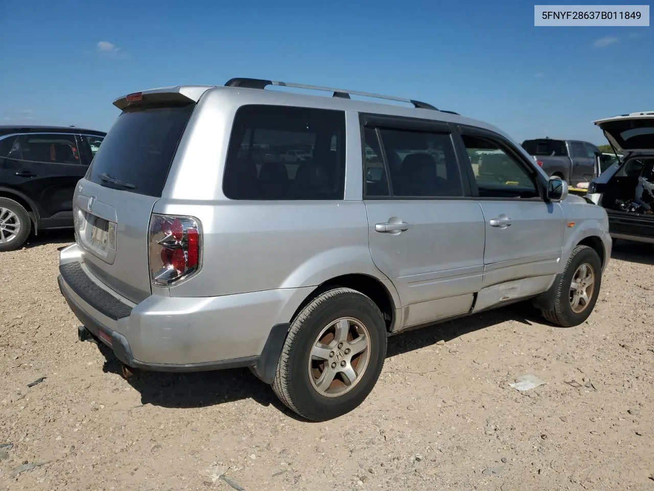 2007 Honda Pilot Exl VIN: 5FNYF28637B011849 Lot: 80570514