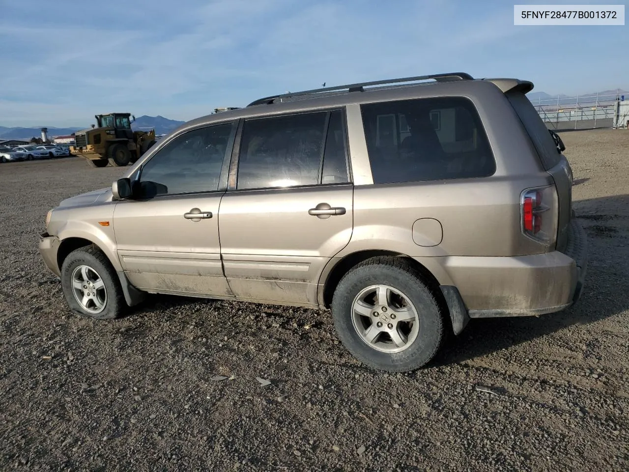 2007 Honda Pilot Ex VIN: 5FNYF28477B001372 Lot: 82051583